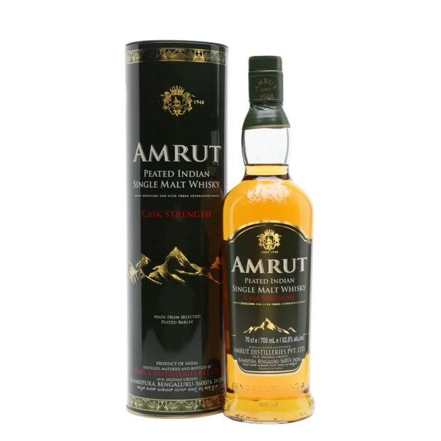 Amrut Peated Cask Strength Indian Single Malt Whisky 70cl 62.8%