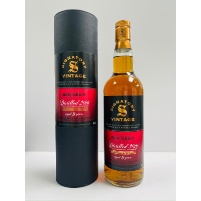 Ben Nevis 9 Year Old 2016 1st Fill Montravel Hogsheads Signatory Vintage The Un-Chillfiltered Collection Highland Single Malt Scotch Whisky 70cl 46%