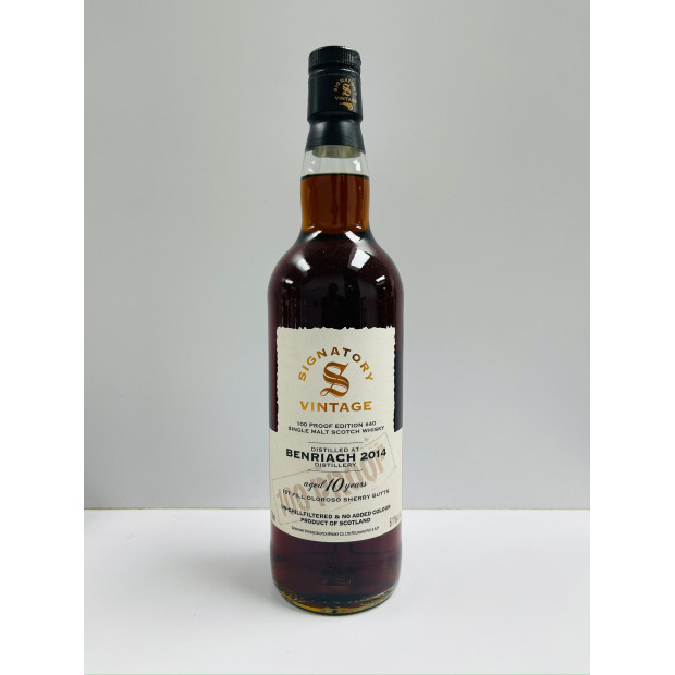Benriach 10 Year Old 2014 1st Fill Oloroso Sherry Butts Signatory Vintage 100 Proof Edition #40 Speyside Single Malt Scotch Whisky 70cl 57.1%