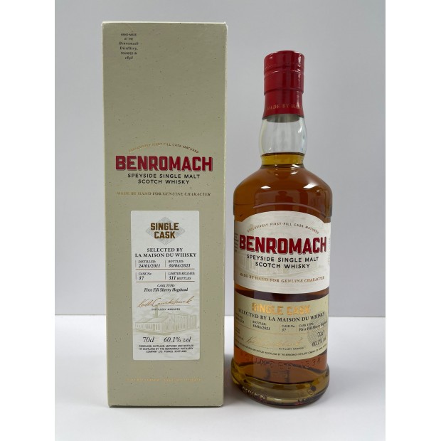 Benromach 10 Years 2011 First Fill Sherry Hogshead #37 Single Cask Speyside Single Malt Scotch Whisky 70cl 60.1%