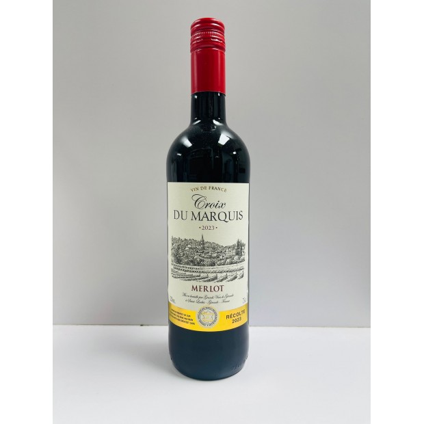 (Bundle of 6 Bottles) Croix Du Marquis Merlot French Red Wine 75cl 11.5%