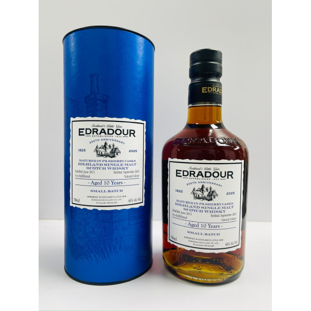 Edradour 10 Year Old 2015 PX Sherry Casks Small Batch 200th Anniversary Highland Single Malt Scotch Whisky 70cl 46%