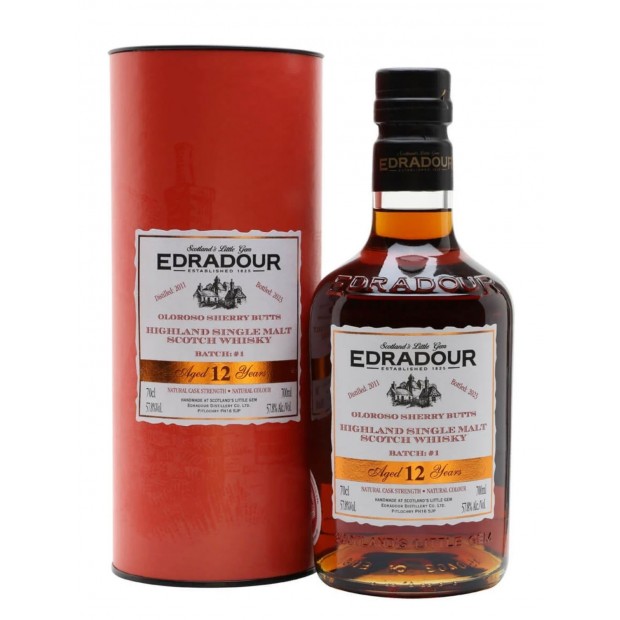 Edradour 12 Year Old 2011 Oloroso Sherry Butts Cask Strength Batch #1 Highland Single Malt Scotch Whisky 70cl 57.8%