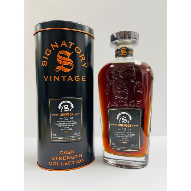 Linkwood 15 Year Old 2009 1st Fill Oloroso Sherry Butt #8 Signatory Vintage Symington's Choice Cask Strength Collection Speyside Single Malt Scotch Whisky 70cl 56.2%