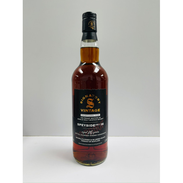 Speyside (GL) 16 Year Old 1st Fill Oloroso Sherry Hogsheads Signatory Vintage 100 Proof Edition #8 Exceptional Cask Speyside Single Malt Scotch Whisky 70cl 57.1%