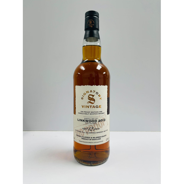 Linkwood 12 Year Old 2012 1st & 2nd Fill Oloroso Sherry Butts Signatory Vintage 100 Proof Edition #68 Speyside Single Malt Scotch Whisky 70cl 57.1%
