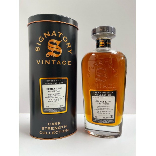 Orkney (HP) 17 Year Old 2005 1st Fill Oloroso Sherry Butt #DRU17/A63#27 Signatory Vintage Cask Strength Collection Island Single Malt Scotch Whisky 70cl 55.3%