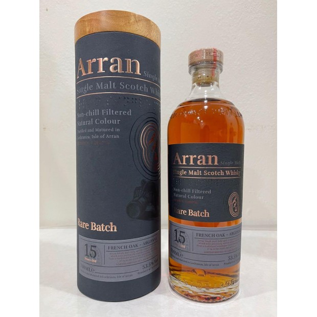 Arran 15 Year Old French Oak Argonne Rare Batch Island Single Malt Scotch Whisky 70cl 53.5%