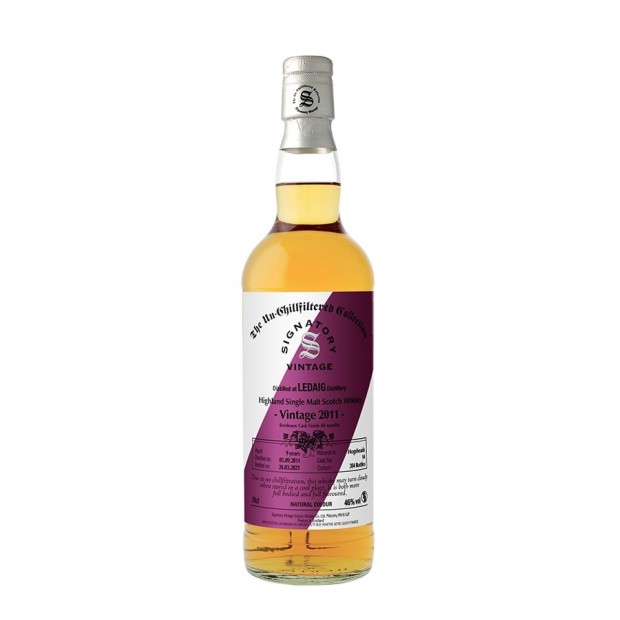Ledaig 9 Year Old 2011 Bordeaux Cask Finish Signatory Vintage The Un-Chillfiltered Collection 70cl 46%