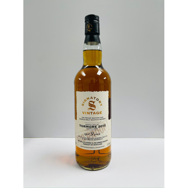 Tormore 9 Year Old 2015 1st Fill Oloroso Sherry Butts & Bourbon Barrels Signatory Vintage 100 Proof Edition #45 Speyside Single Malt Scotch Whisky 70cl 57.1%