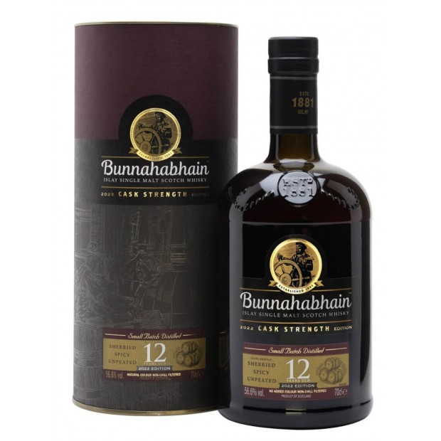 Bunnahabhain 12 Year Old Cask Strength 2022 Edition Islay Single Malt Scotch Whisky 70cl 56.6%